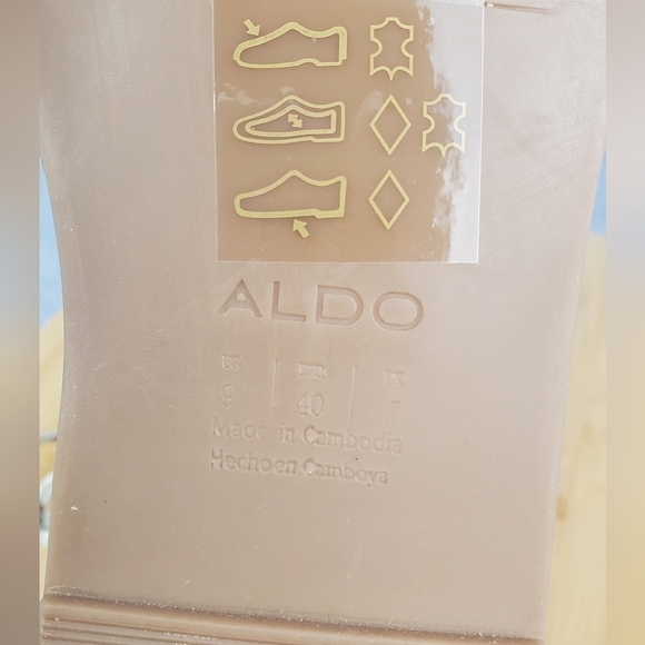 ALDO Womens Jaeryan Cream Gray Leather Caged Strap Snake Print‎ Flat Sandals 9 - Picture 9 of 14